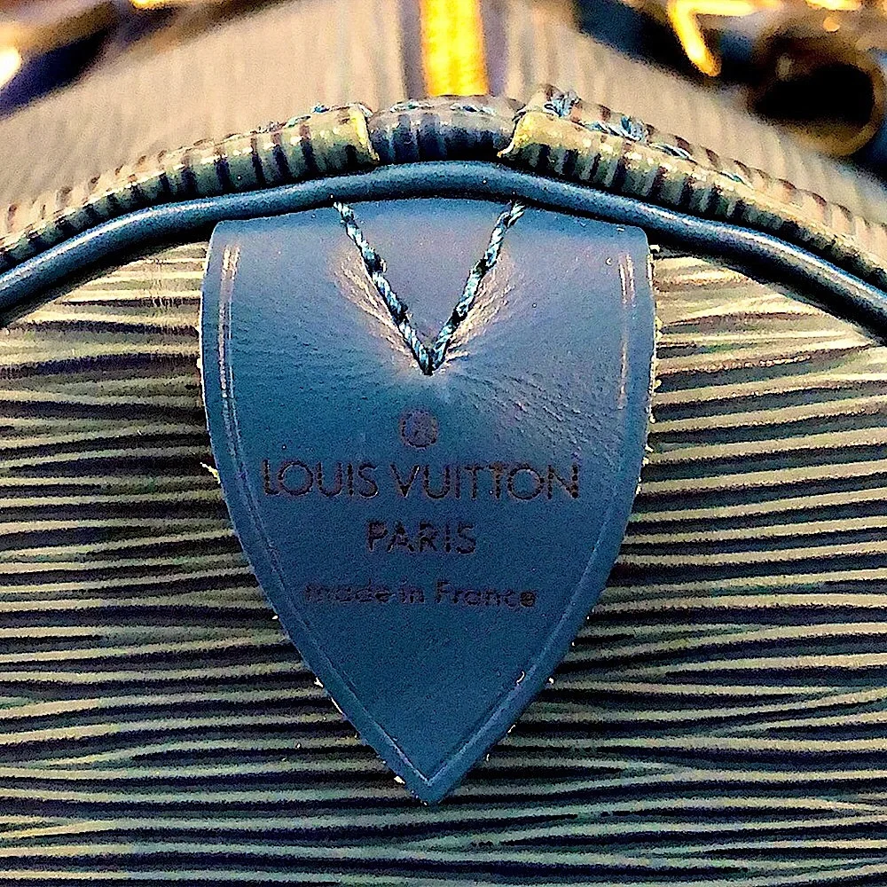 LOUIS VUITTON Toledo Blue Epi Leather LV50 Keepall Boston Travel Duffel Bag